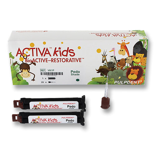 Pulpdent VK2P Activa Kids Bioactive Ionic Dental Restorative Value Pack Pedo Pulpdent VK2P Activa Kids Bioactive Ionic Dental Restorative Value Pack Pedo